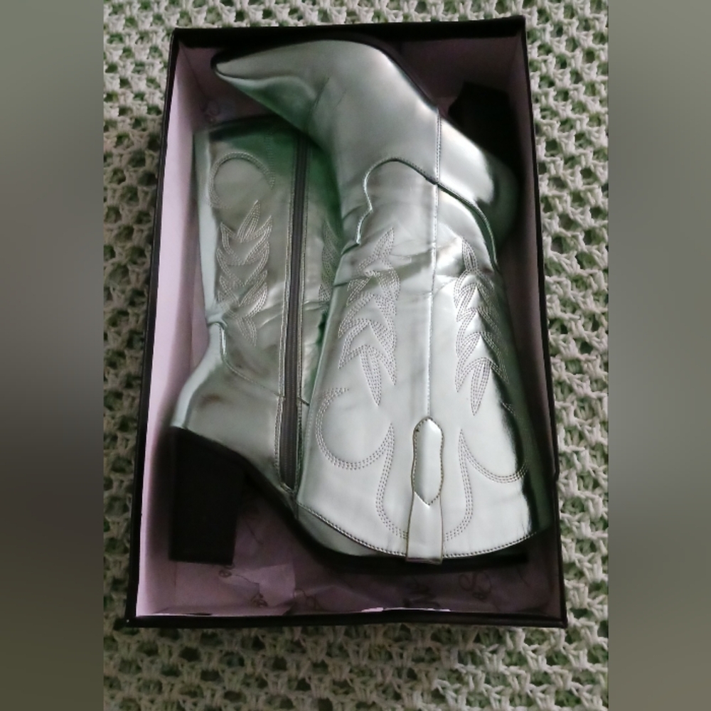 Metallic Cowgirl Heeled Boots